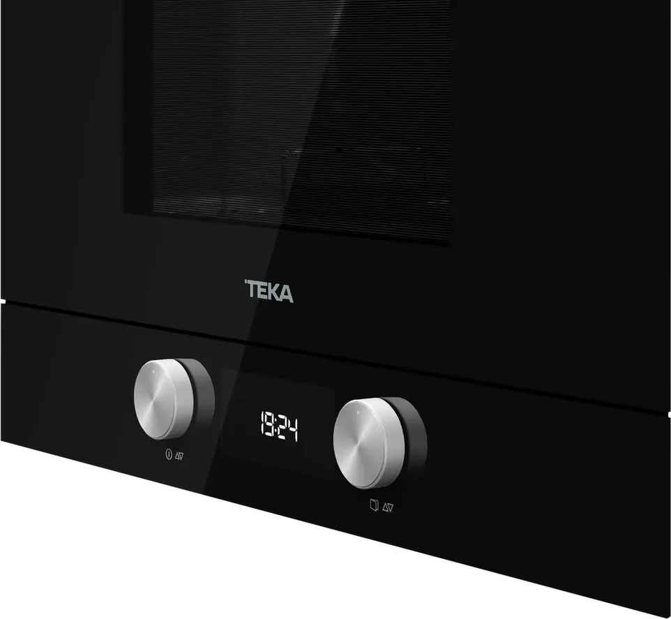 Teka ML 8220 BIS Built-in Microwave with Grill, Urban Colors Edition, Ceramic Base without Turntable, 22L Capacity, Stainless Steel Cavity, Black Glass