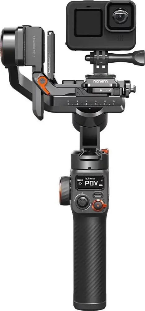 Hohem iSteady MT2 4-in-1 Gimbal Stabilizer, 1.2kg Payload, AI Tracking, RGB Fill Light, for Mirrorless, Compact Cameras, Smartphones & Action Cams