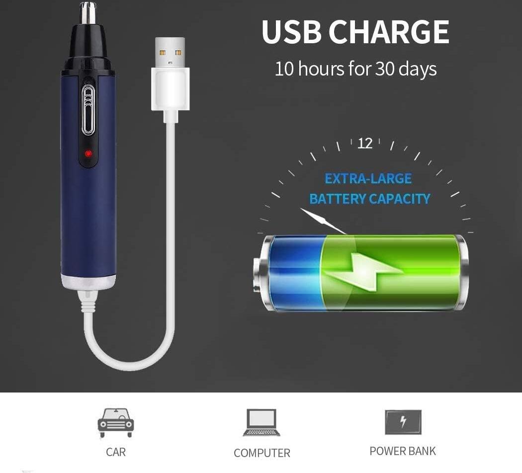Tuner Electric Nas și Urechi YD-111 - Lame Rotative 360° Oțel Inoxidabil, Reîncărcabil USB, Motor Silențios, Cap Lavabil, Corp Aluminiu și ABS