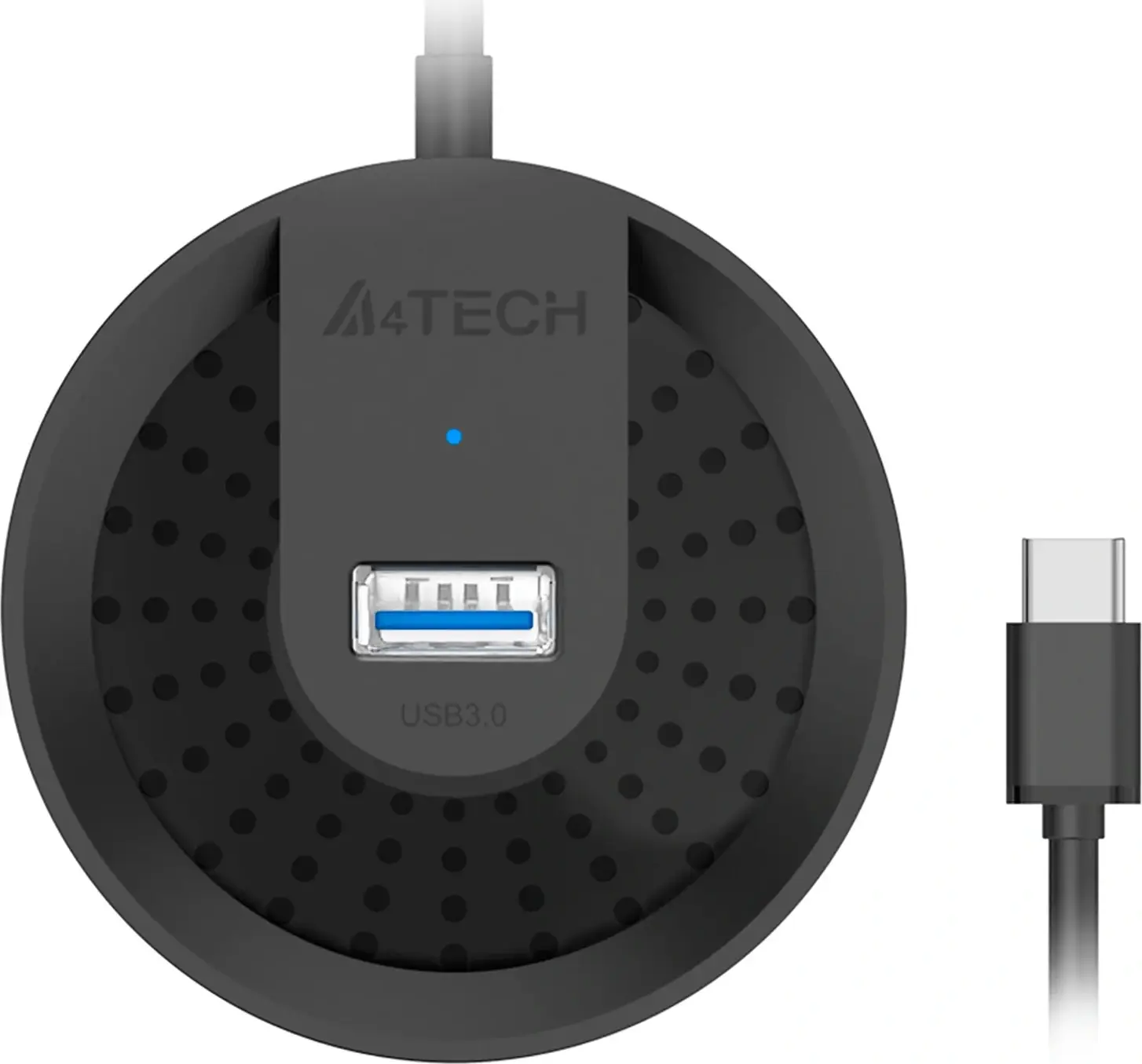 Hub USB-C A4tech HUB-30C la 4 Porturi USB 3.0, 5Gbps, Cablu Lung 100cm, Port Alimentare Micro USB pentru HDD Extern