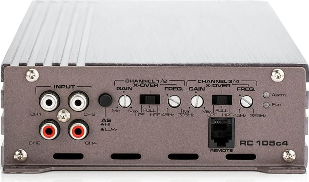 GLADEN RC 105c4 4-Channel Car Amplifier Class A/B, 4 x 105W RMS, 2 x 300W Bridged, 20-20,000 Hz, High-Level Input with Auto Sense