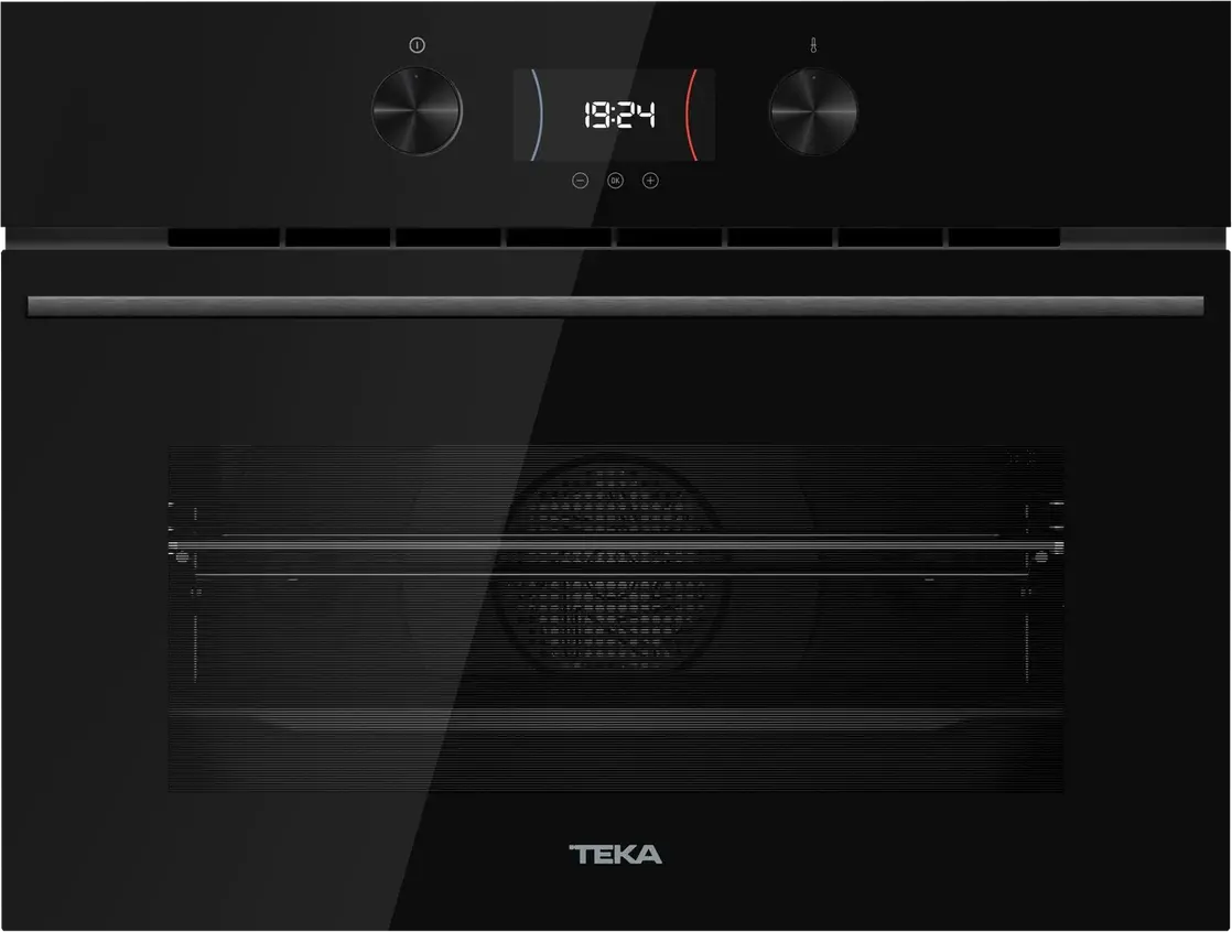 Teka HLC 8440 C FBK FullBlack Edition Compact Multifunction Oven with Microwave, HydroClean ECO, Crystal Clean Enamel, A+ Energy Class, 40L, Black Glass