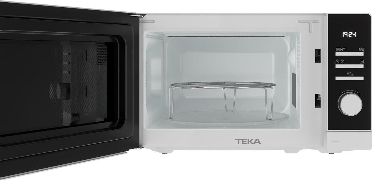Teka MWE FS20 G Free-standing Microwave Oven with Grill, 20L Capacity, 700W Microwave/1000W Quartz Grill, Digital Display, Auto Defrost, White