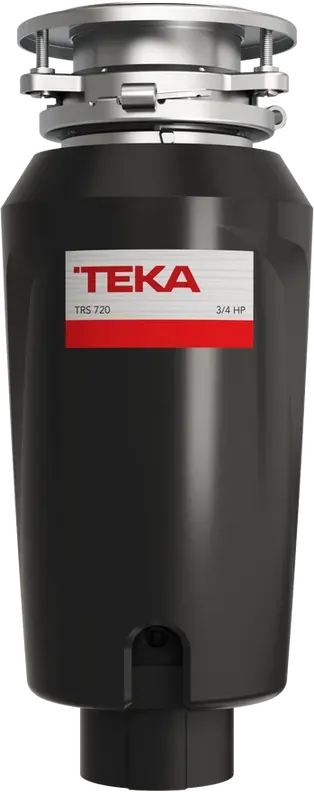 Teka TRS 720 Food Waste Disposer, 0.75 HP (550W), Stainless Steel Continuous Feed Grinding System, 857ml Capacity, Sound Reduction & Antimicrobial Treatment