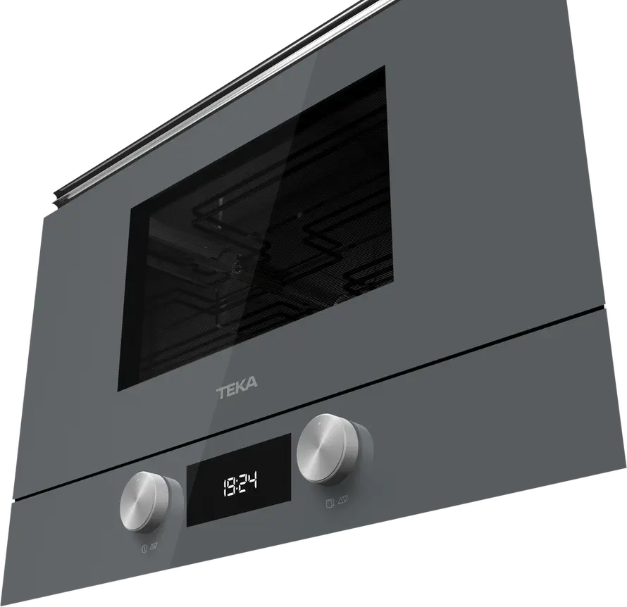 Встраиваемая микроволновая печь с грилем Teka ML 8220 BIS L ST, стекло Stone Grey, керамическое дно без поворотного стола, объем 22 л, 850Вт/1200Вт