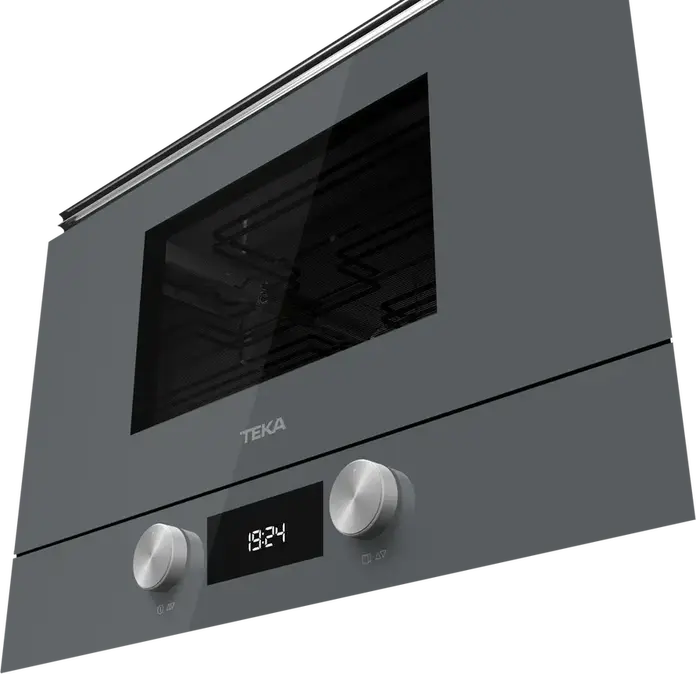 Встраиваемая микроволновая печь с грилем Teka ML 8220 BIS L ST, стекло Stone Grey, керамическое дно без поворотного стола, объем 22 л, 850Вт/1200Вт