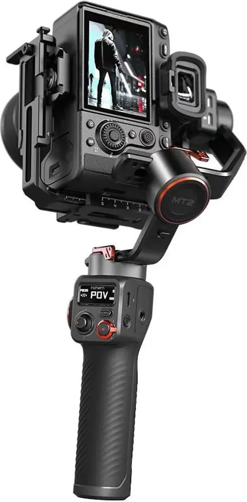 Hohem iSteady MT2 4-in-1 Gimbal Stabilizer, 1.2kg Payload, AI Tracking, RGB Fill Light, for Mirrorless, Compact Cameras, Smartphones & Action Cams