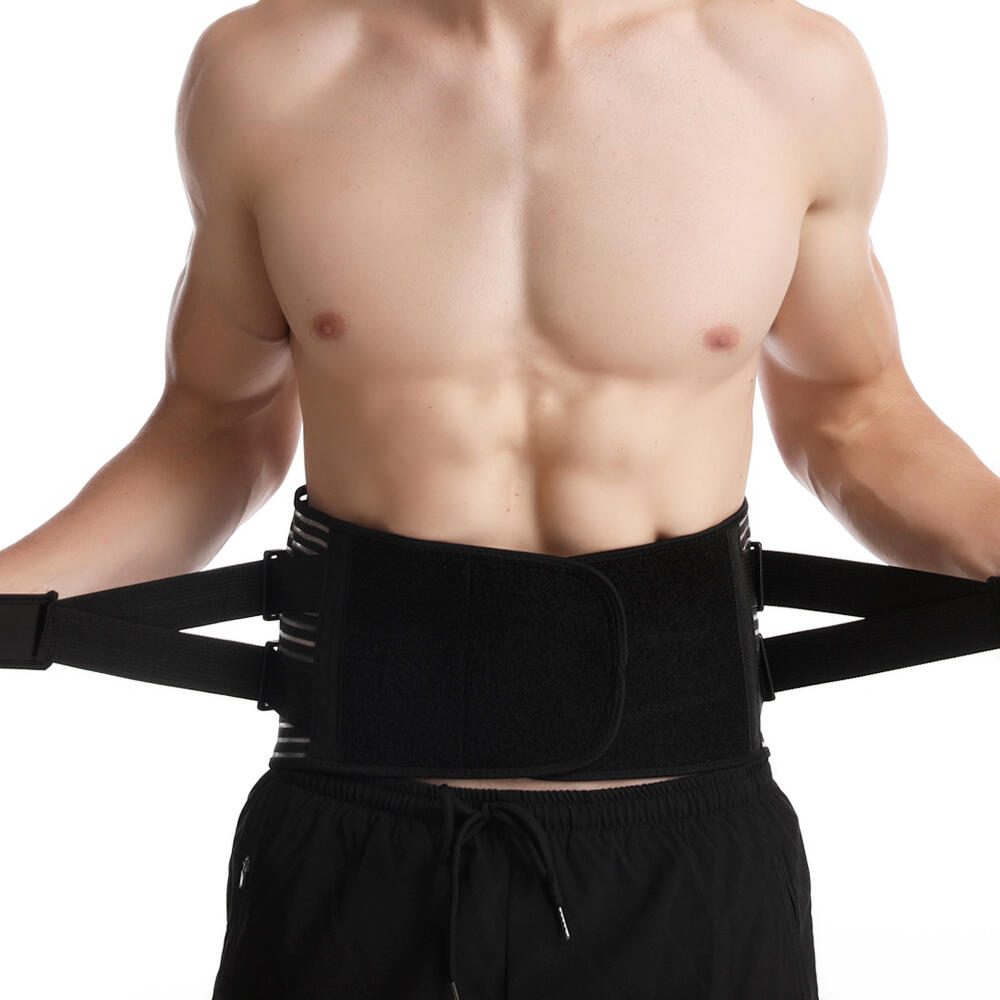Centură Ortopedică LUMBAMED pentru Spate, Mărime XL, 20cm, 4 Bare Rigide + 2 Bare Elastice Laterale, Material Respirabil (Latex + Bumbac), Fixare Dublă, Unisex, Alinarea Coloanei