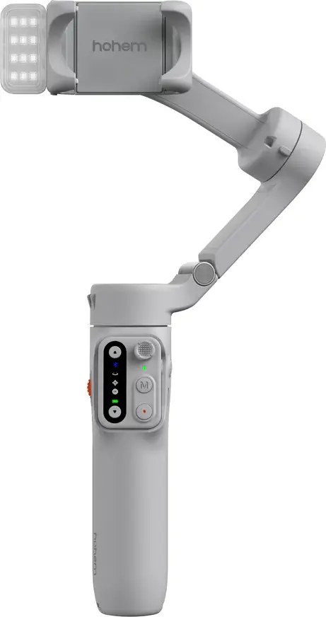 Hohem iSteady X3 3-Axis Smartphone Gimbal Stabilizer, Gray, Built-in Extension Rod & Tripod, Detachable Remote, Magnetic Fill Light, 300g Payload