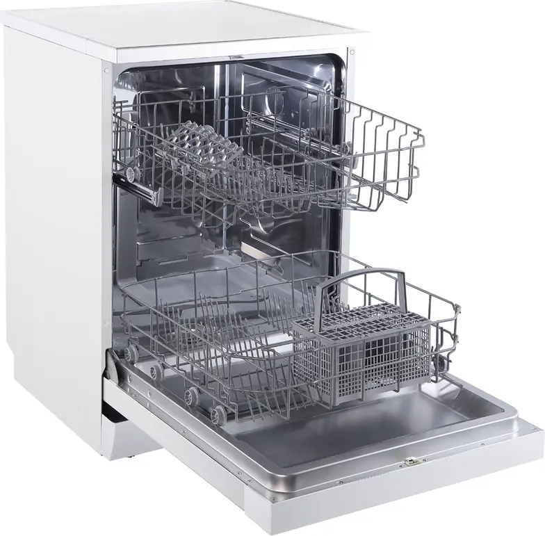 Midea MFD60S120W-HR Freestanding Dishwasher, 12 Place Settings, 6 Programs, White, Half Load, Extra Drying, Delay Start, 60x60x85 cm