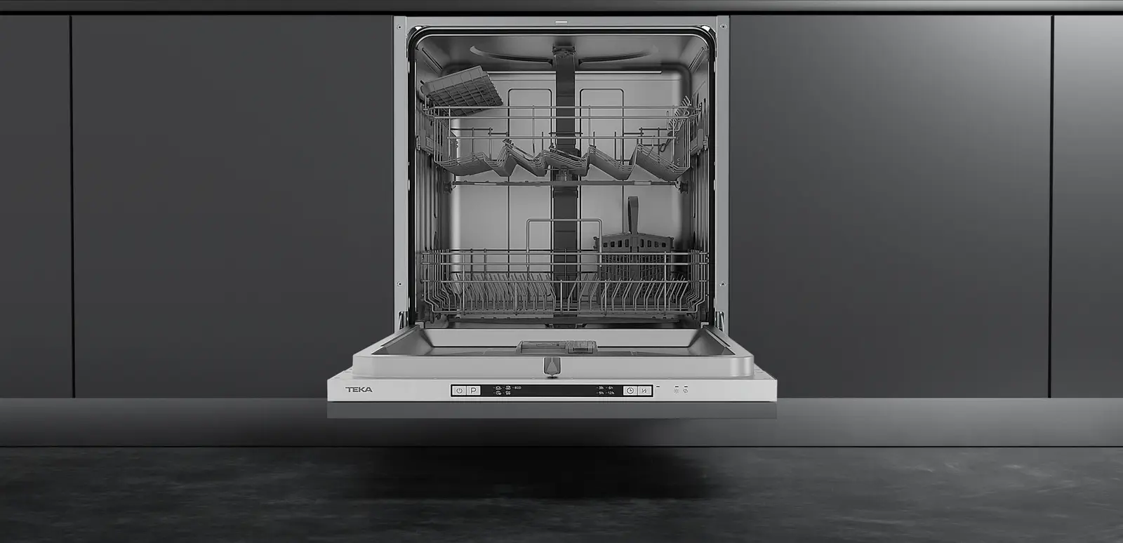 Teka DFI 46650 Fully Integrated Dishwasher, 12 Place Settings, 5 Programs, Energy Class E, Electronic LED Control, Extra-Dry & Half-Load, 598mm Width
