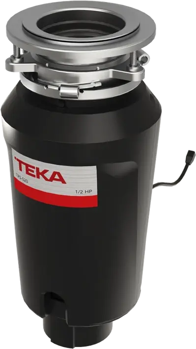 Distrugător de resturi alimentare Teka TRS 520, 0.5 hp (370 W), Cameră măcinare Inox 857 ml, Tratament Antimicrobian, Reducere Zgomot, Negru