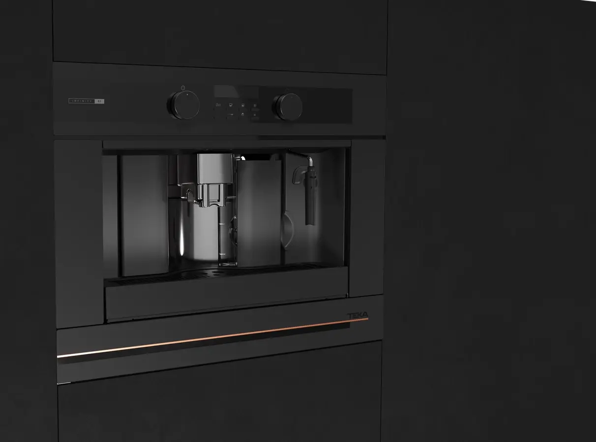 Teka CLC 85-G1 GM BM Infinity G1 Built-in Automatic Espresso Machine, 15 Bar, Integrated Steel Grinder, Touch Control, Matte Black, 1.8L Tank