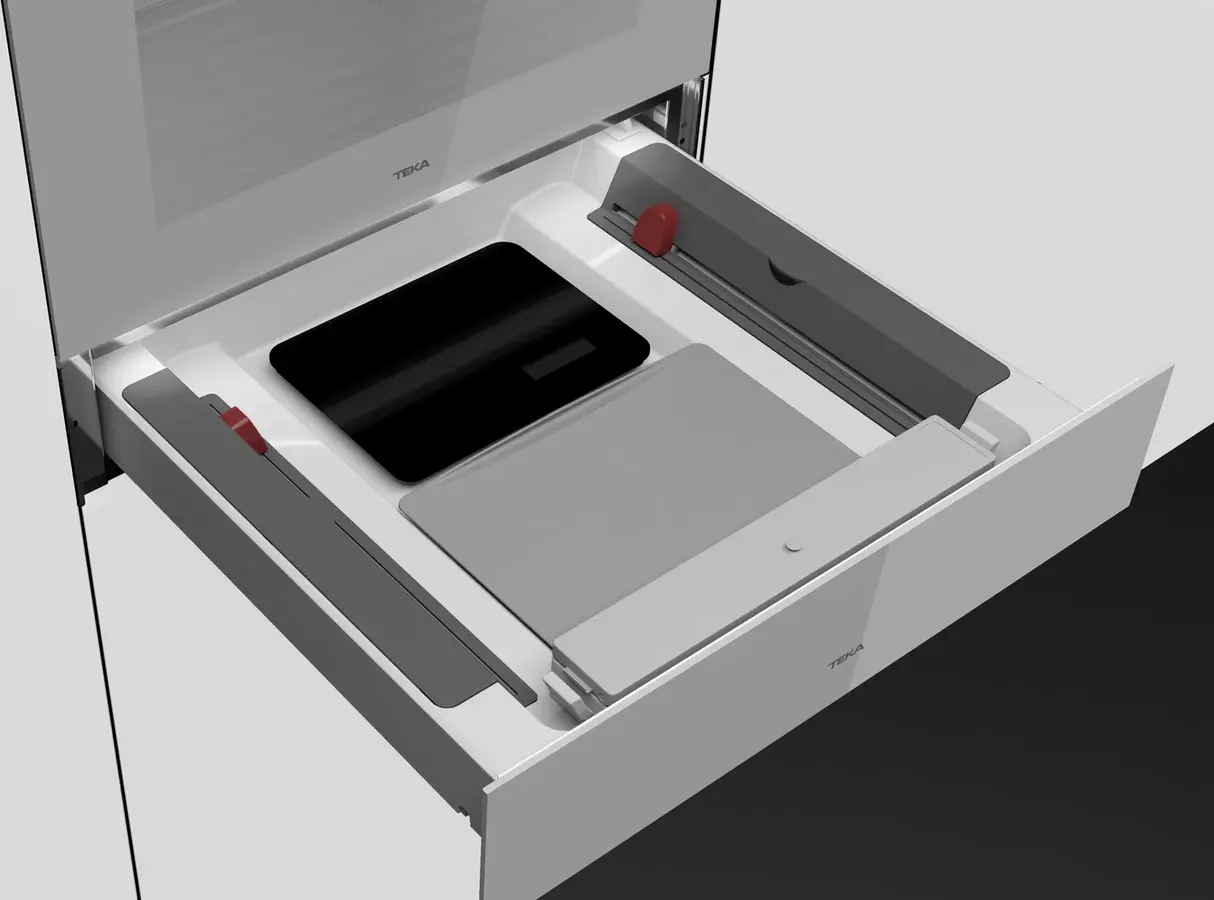 Teka VS 1520 GS Built-in Vacuum Sealer Drawer with Integrated Kitchen Scale, SoftClose Push-Pull System and Dual Roll Holders, 595x140x557 mm