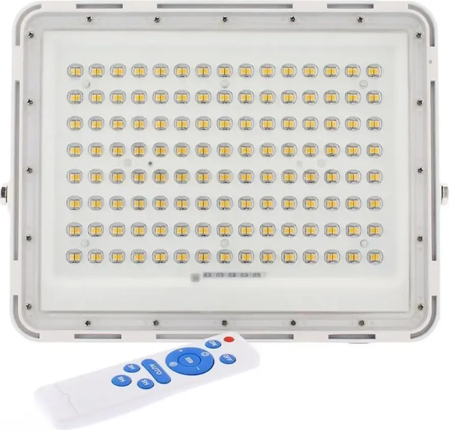 Уличный светодиодный прожектор на солнечной батарее PRO-YR-FL10400 400W, IP66, 6500K, датчик света, пульт ДУ, автономный светильник