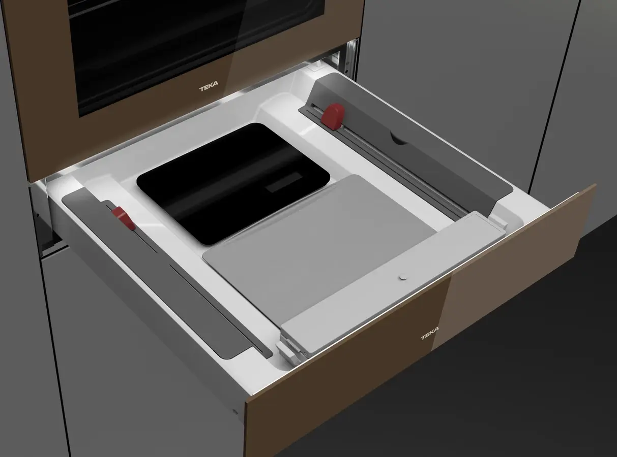Teka VS 1520 GS Built-in Vacuum Sealer Drawer with Integrated Kitchen Scale, SoftClose Push-Pull System and Dual Roll Holders, 595x140x557 mm