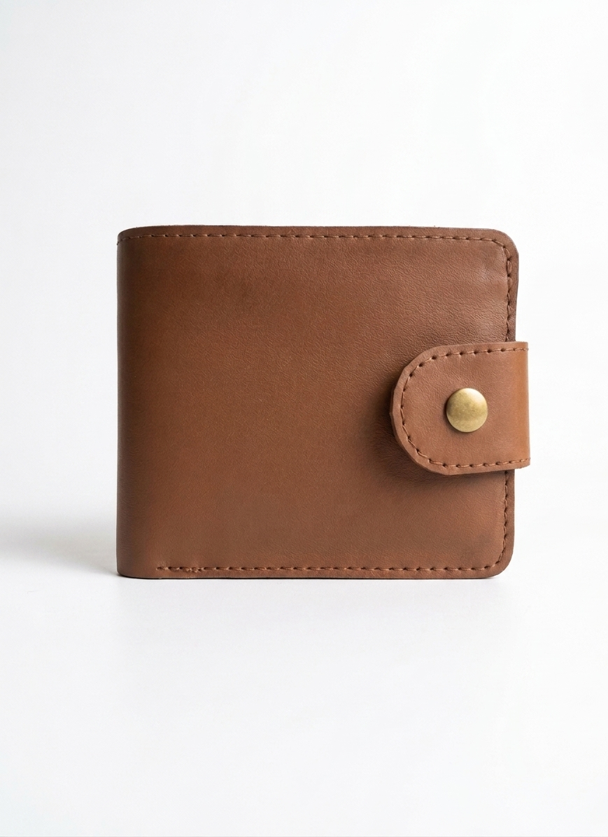 NICOV Classic Wallet, 100% Natural Leather, 2 Bank Compartments, 5 Card Slots, Coin Pocket, Flap Closure, 11.5 x 10 cm - Embossed Black