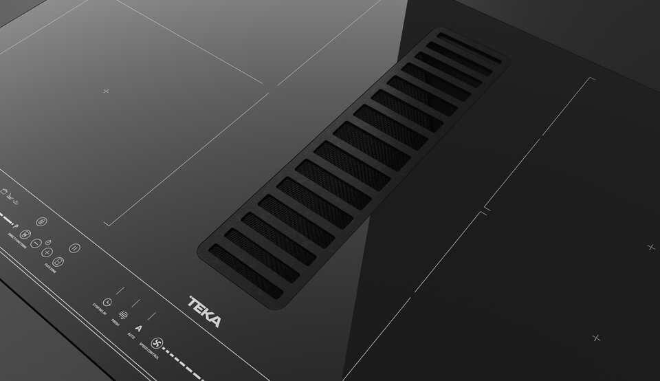 Teka AFF 87601 MST MasterSense Air Induction Hob with Integrated Extractor Hood, 4 Zones with Flex, MultiSlider Touch Control, Ceramic Glass, 80cm