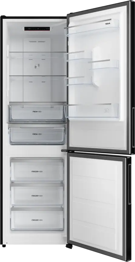 Teka RBF 44630 BK Free Standing Combi Refrigerator, Total No Frost, Inverter Motor, Black, 310L Capacity, Energy Class D, 188x60x63 cm