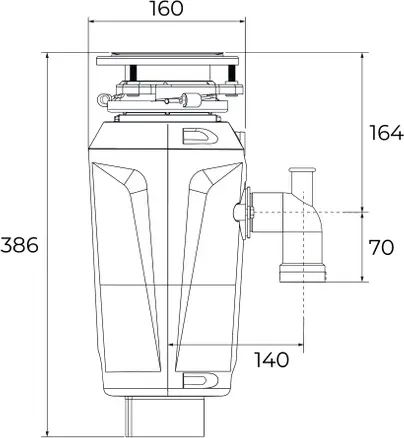 Teka TRS 720 Food Waste Disposer, 0.75 HP (550W), Stainless Steel Continuous Feed Grinding System, 857ml Capacity, Sound Reduction & Antimicrobial Treatment