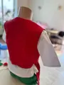 Benefis R 0622(4569) Children's Spring Costume Set of 3 Pieces, Red Vest, Green Pants, Bow Tie, Height 134-146 cm