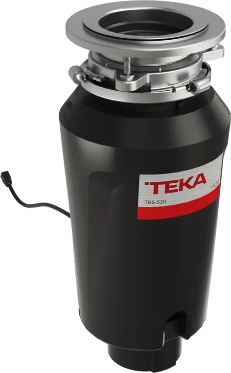 Distrugător de resturi alimentare Teka TRS 520, 0.5 hp (370 W), Cameră măcinare Inox 857 ml, Tratament Antimicrobian, Reducere Zgomot, Negru