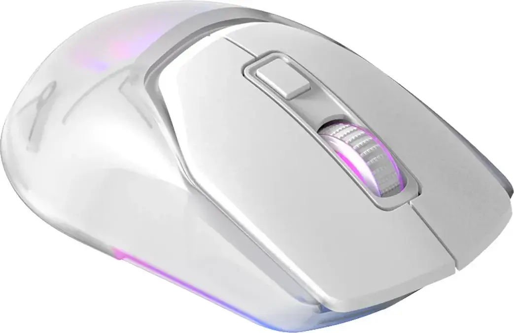 Mouse Gaming Wireless Marvo Fit Pro G1W, Alb, Senzor Pixart 3370 19000 DPI, Conectivitate Tri-mode Wireless/Wired, Switch-uri Omron, RGB, Module Palm Rest Interschimbabile