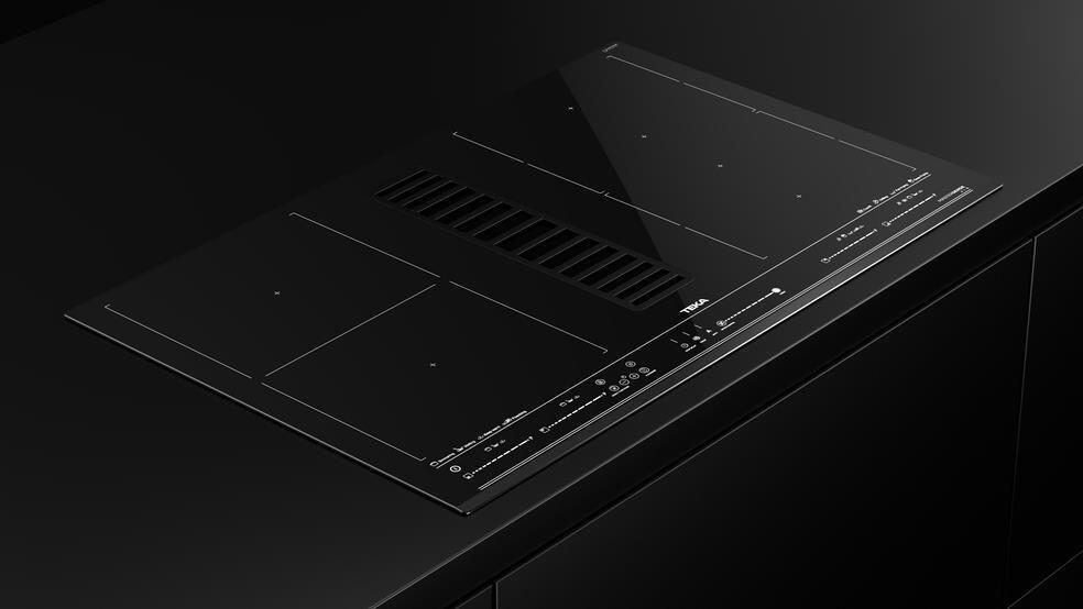 Teka AFF 87601 MST MasterSense Air Induction Hob with Integrated Extractor Hood, 4 Zones with Flex, MultiSlider Touch Control, Ceramic Glass, 80cm