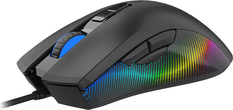 Mouse Gaming Aqirys Phoenix, Senzor Optic PixArt 3327 pana la 12000 DPI, 8 Butoane Programabile, Switch-uri Huano, Iluminare RGB, Cablu Impletit, Negru