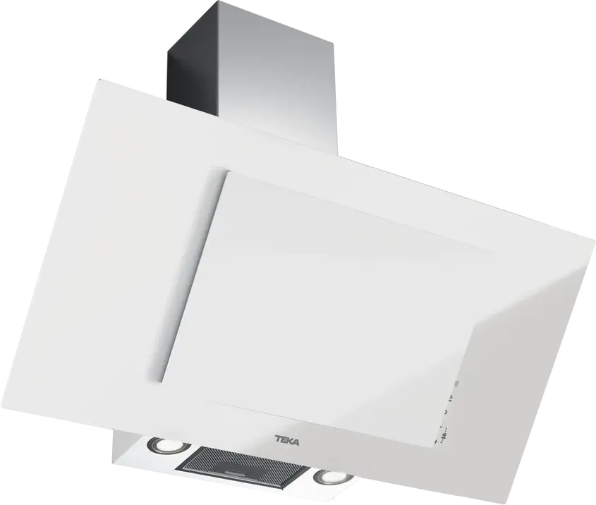 Teka DVT Pro 98660 TBS WH Vertical Decorative Hood, White Marble Glass Design, 900mm, Dual Aspiration Contour System, Touch Control, LED, FreshAir