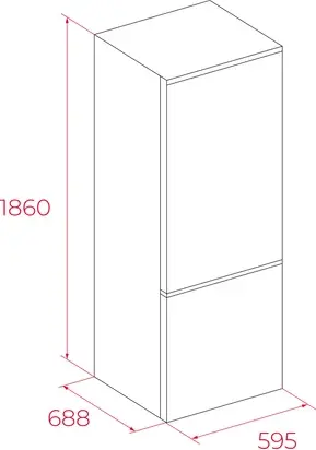 Teka RBF 64650 SS Free-standing Combi Refrigerator with Bottom Freezer, Total No Frost, Inverter Motor, Stainless Steel, Energy Class C, 401L