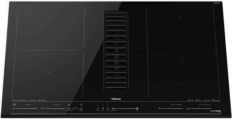 Teka AFF 87601 MST MasterSense Air Induction Hob with Integrated Extractor Hood, 4 Zones with Flex, MultiSlider Touch Control, Ceramic Glass, 80cm