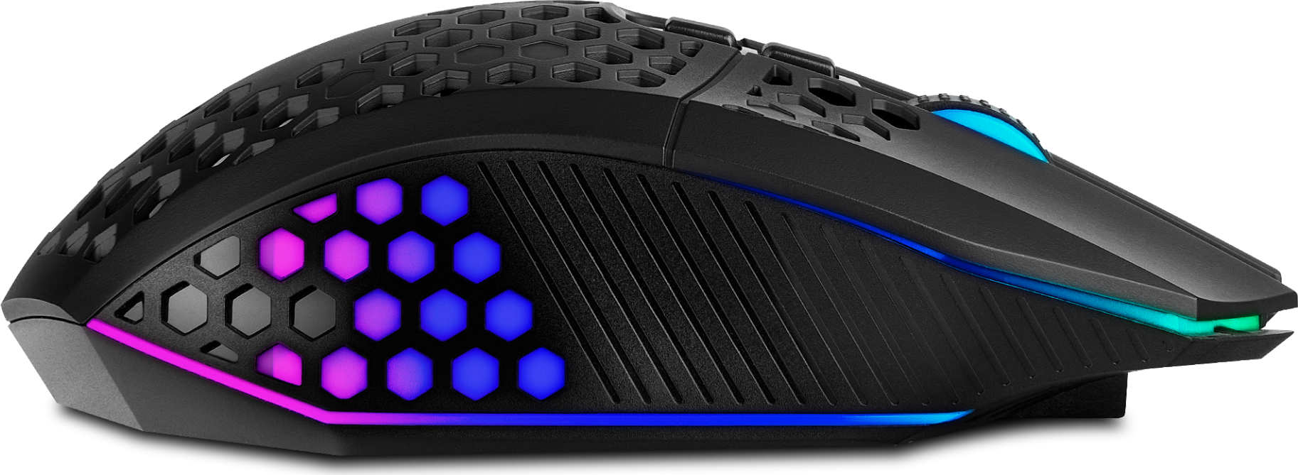SVEN RX-G940W Wireless Gaming Mouse, Silent Buttons, Honeycomb Shell, RGB, 3600 DPI, 7 Buttons, 2.4GHz, Rechargeable