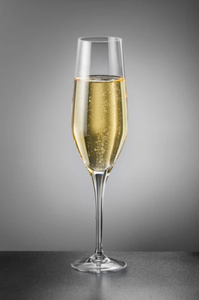 Набор из 2 предметов бокалов для шампанского Bohemia Crystal Amoroso, 200 мл, безсвинцовый хрусталь, высокая тонкая ножка, можно мыть в посудомоечной машине, 231 мм