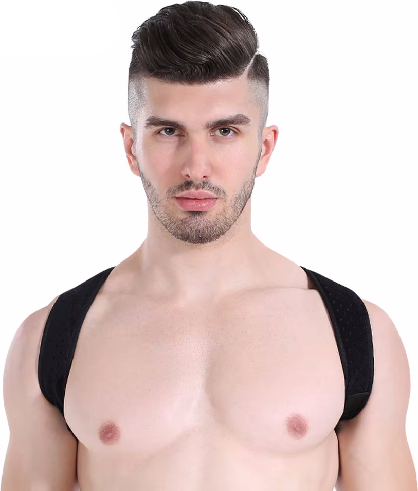AOLIKES Orthopedic Posture Corrector for Back & Shoulders - Breathable Cotton, SBR & Nylon - Unisex Slim Invisible Under Clothes - Adjustable Straps - Size: M