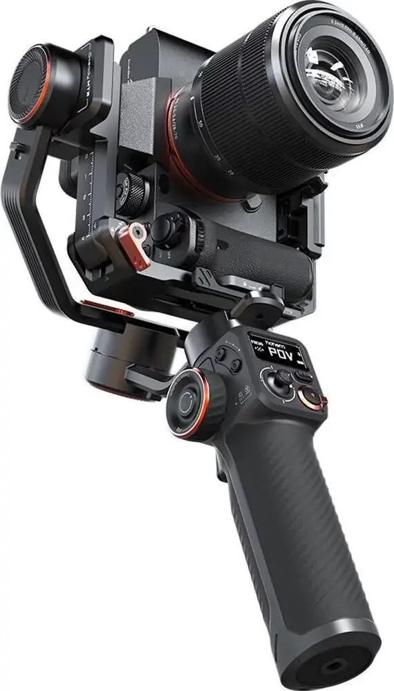 Hohem iSteady MT2 4-in-1 Gimbal Stabilizer, 1.2kg Payload, AI Tracking, RGB Fill Light, for Mirrorless, Compact Cameras, Smartphones & Action Cams