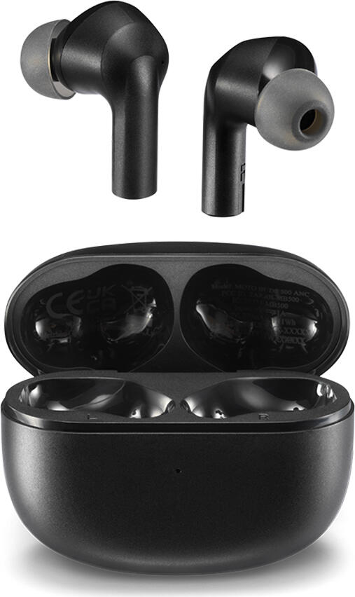 Căști Motorola Moto Buds 500 ANC True Wireless, Anulare Activă a Zgomotului, Bluetooth 5.3, IPX4, Autonomie 20h, Drivere 10mm, Google Fast Pair