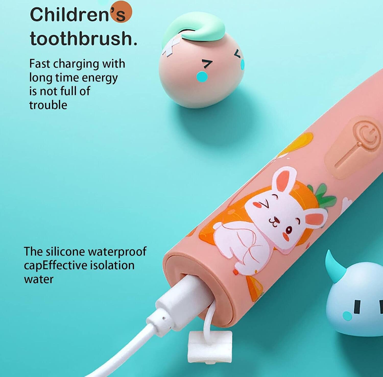 Wi X6 Sonic Electric Toothbrush for Kids 3-15 Years, 4 Cleaning Modes, 2min Timer, IPX6 Waterproof, Rechargeable, 3D Brush Heads, Ergonomic Handle, Blue