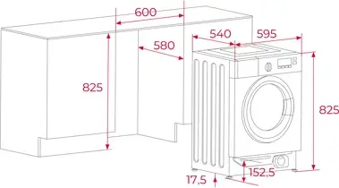 Masina de spalat si uscat incorporabila Teka LSI6 1480 cu pompa de cald, 8kg spalare/6kg uscare, motor Inverter 1400 rpm, 16 programe, Alb