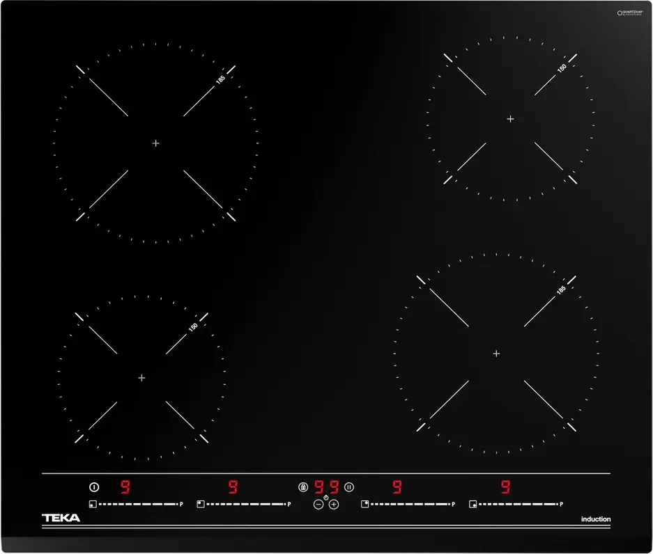 Teka IZC 64010 BK MSS Electric Induction Cooktop, 60 cm, 4 Zones, MultiSlider Touch Control, Power Plus, Child Lock, Black Bevelled Glass