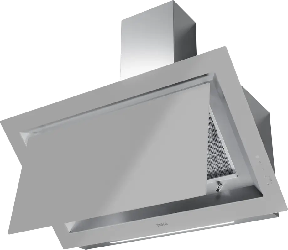 Teka DLV 98660 SM TOS Vertical Decorative Kitchen Hood, Urban Colors Edition Steam Grey, 900mm, Touch Control, LED Lighting, EcoPower Motor