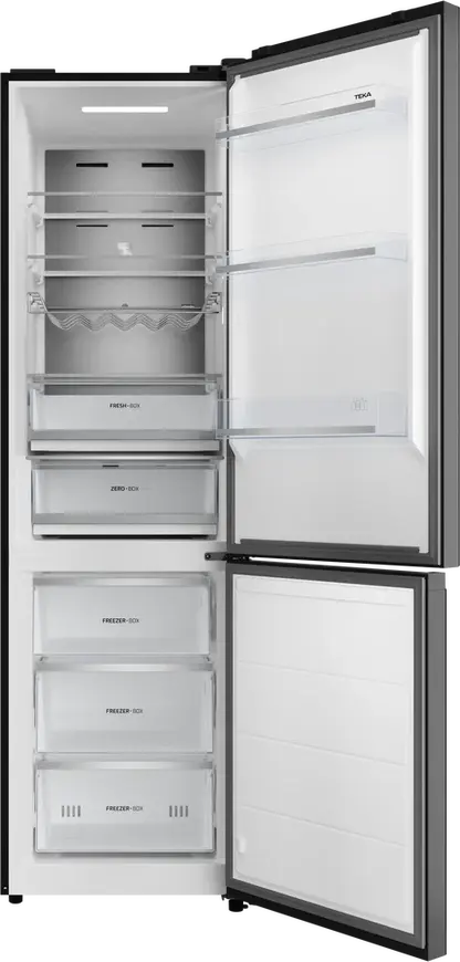 Teka RBF 88670 GBK Free-standing Bottom Freezer Refrigerator, Total No Frost, Inverter Compressor, Black Glass, 378L, Energy Class C, 59.5x201x70 cm