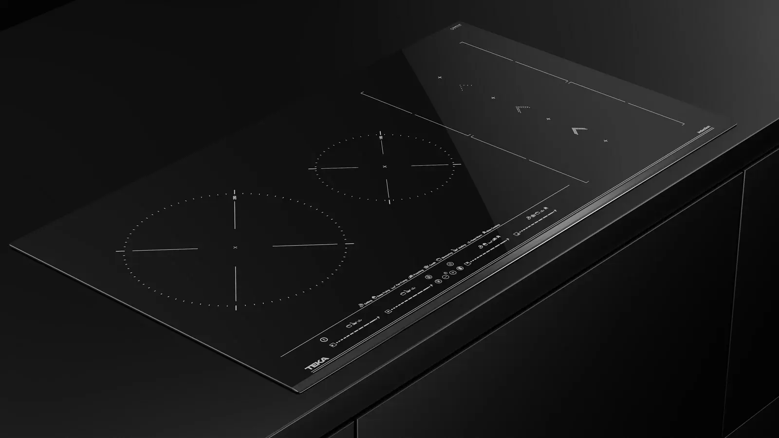 Teka IZS 96700 MasterSense Induction Flex Hob, 4 Zones with MultiSlider Touch Control, Power Plus, Ceramic Glass, 90cm, Night River Black