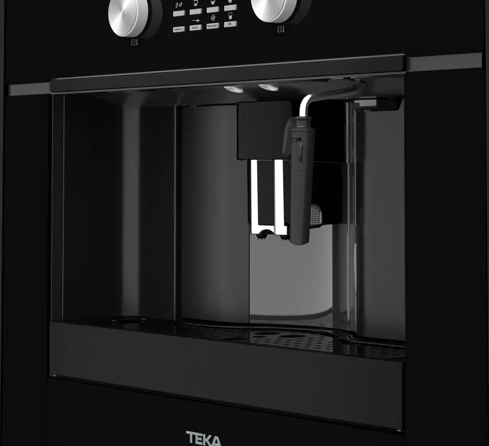 Aparat de cafea automatic incorporabil Teka CLC 855 GM, Negru Glass, Presiune 15 bar, rezervor 1.8L, rasnita de otel integrata, control touch, autocuratare