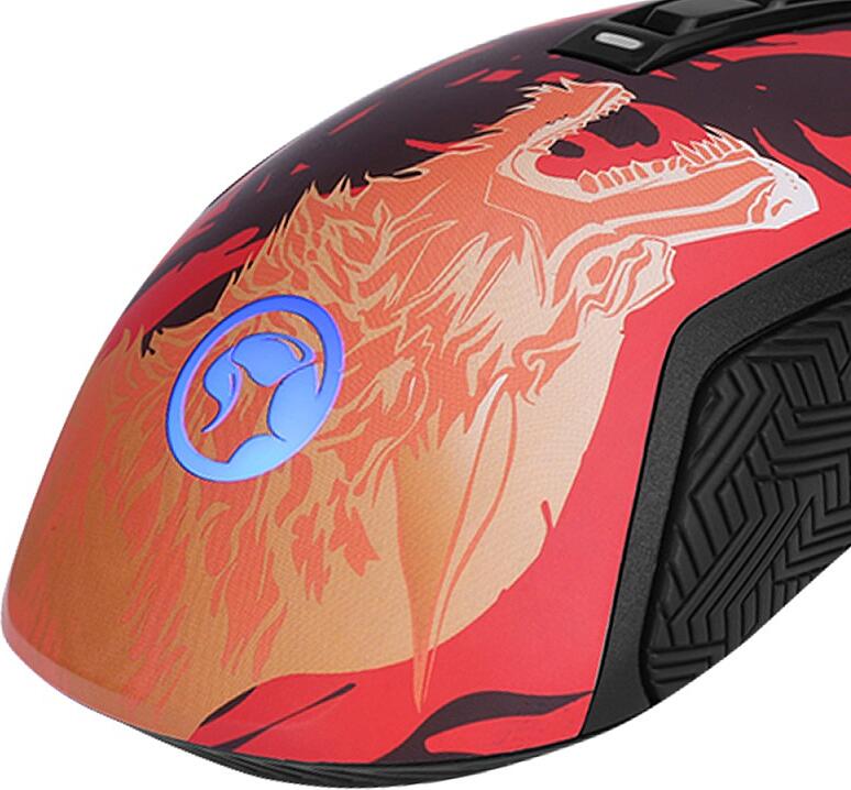 Marvo G939 Gaming Mouse, Pixart 3325 Optical Sensor, 10000 DPI, 7 Programmable Buttons, RGB Lighting, Ergonomic FireWolf Design, Wired USB, Black