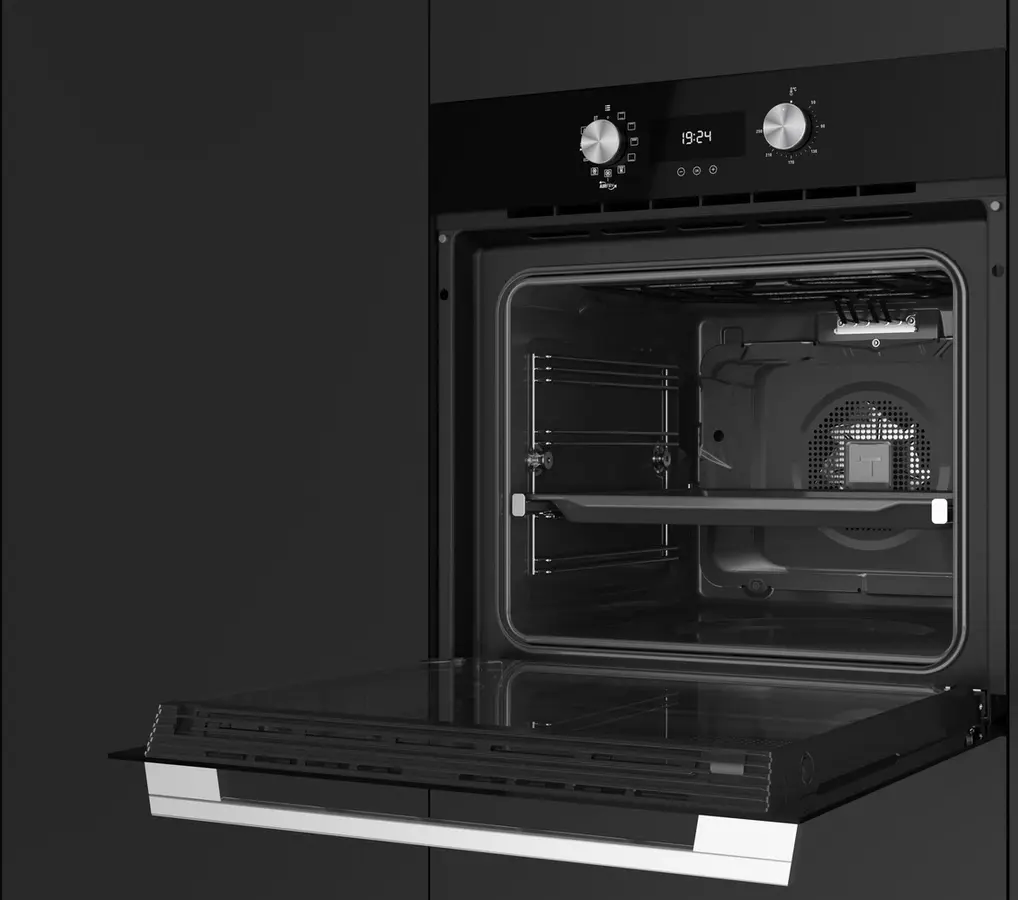Cuptor Multifuncțional Teka HLB 8416 BK, Funcție AirFry, Sistem Surround Temp Turbo, Curățare HydroClean PRO, SoftClose, Șine Telescopice, Clasa A+, 70L