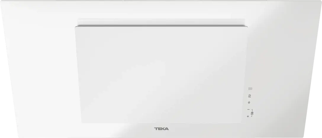 Teka DVT Pro 98660 TBS WH Vertical Decorative Hood, White Marble Glass Design, 900mm, Dual Aspiration Contour System, Touch Control, LED, FreshAir