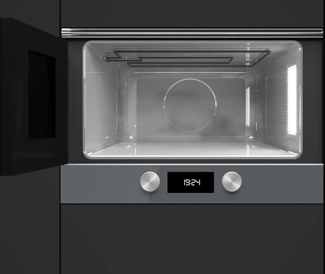 Встраиваемая микроволновая печь с грилем Teka ML 8220 BIS L ST, стекло Stone Grey, керамическое дно без поворотного стола, объем 22 л, 850Вт/1200Вт