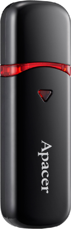 Apacer AH333 USB 2.0 Flash Drive, stick de memorie portabil de 32 GB, design ergonomic Pebble cu capac, Plug and Play pentru PC și Mac - Negru misterios