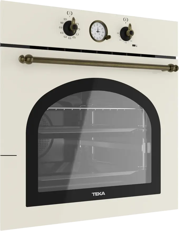 Teka HRB 6300 VN Country Style Multifunction Built-in Oven, SurroundTemp, 70L Capacity, 9 Functions, HydroClean PRO, Vanilla Rustic Finish, Class A